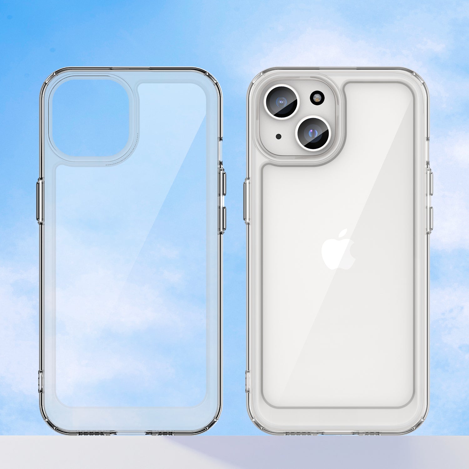Uniqkart for iPhone 15 Plus TPU+Acrylic Anti-fall Mobile Phone Back Cover Clear Protective Case - Transparent Uniqkart for iPhone 15 Plus TPU+Acrylic Anti-fall Mobile Phone Back Cover Clear Protective Case - Transparent
